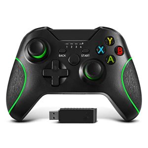 Controle sem fio Xbox One, controle de jogo Zamia Gamepad 2,4 GHZ compatível com Xbox One/One S/One X/One Series X/S/Elite/PC Windows 7/8/10 com vibração dupla integrada (preto)