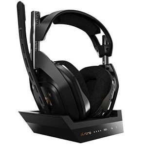 Headset Sem Fio ASTRO Gaming A50 + Base Station Gen 4 com Áudio Dolby/Dolby® Atmos para Xbox Series, Xbox One, PC, Mac - Preto/Dourado