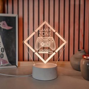 PopLumos - Luminária led 3d, abajur de mesa, gamer zone, gamer