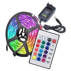 Fita Super Led 5mt Rgb 5050 Colorida Prova D' Agua + Controle + Fonte - BELLA NET