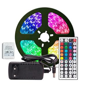 Fita LED RGB 3528 Rolo 5M com Fonte 12V 2A e Controle Remoto
