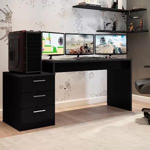 Mesa para Computador Desk Gamer DRX 6000 Espresso Móveis Preto