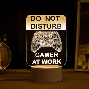 PopLumos - Luminária led 3d, abajur de mesa, don't disturb game at work, não perturbe gamer
